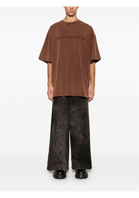 Brown wrap-front jeans Feng chen wang - unisex FENG CHEN WANG | FUF18TR08BRWN